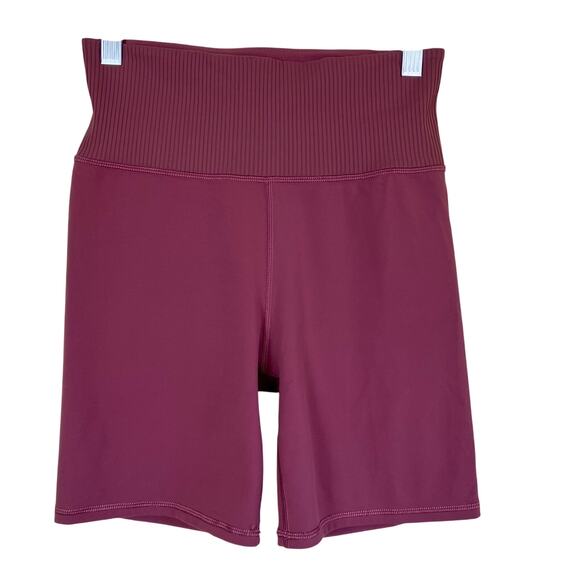 Vuori Sz S Rib Studio Short 6” High Rise Biker Shorts Dusty Mauve Stretchy Soft - Picture 3 of 15